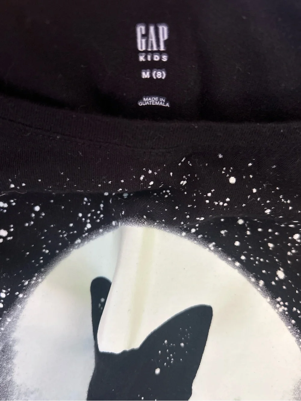 GAP Kids Black Cat Moon Graphic T-Shirt 100% Cotton Size M (8)